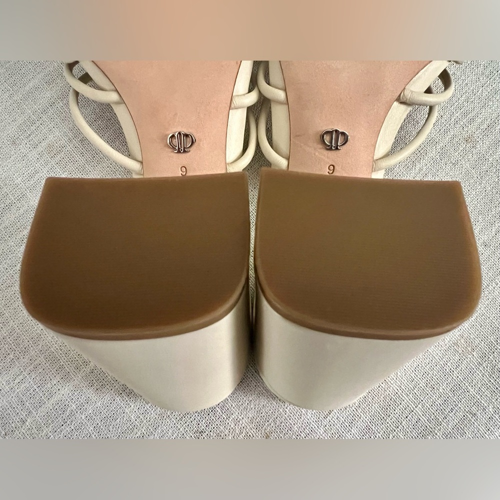 PAIGE “Becca” Slip On Strappy High Heel Sandals, Bone, Size US 9, NWOB. - Picture 6 of 11
